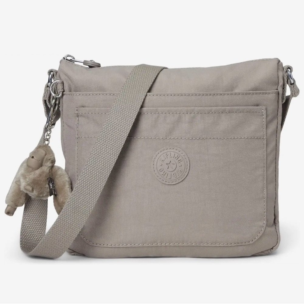 KIPLING Sebastian Light Gray Crossbody Shoulder Bag Casual Everyday Bag Neutral